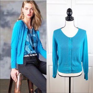 2-4-1 CABi #3268 Blue Poppy Career Blouse + BONUS Matching #3169 Darby Cardigan